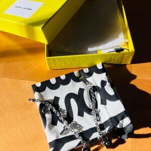 MARC JACOBS Button Charm Bracelet in Silver/Black